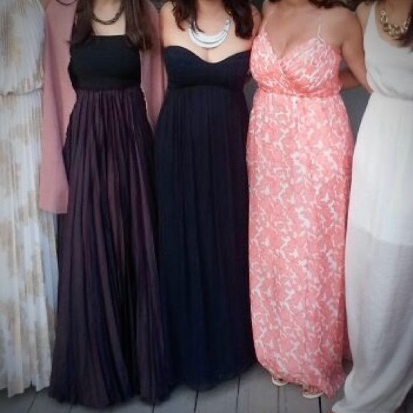 Diane Von Furstenberg Asti Navy Strapless Floor Length Gown/Dress - Picture 10 of 11